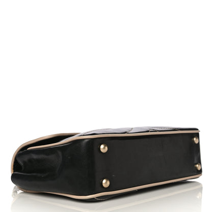 Chanel Lambskin Quilted Single Flap Bag Black Beige 3 of 25