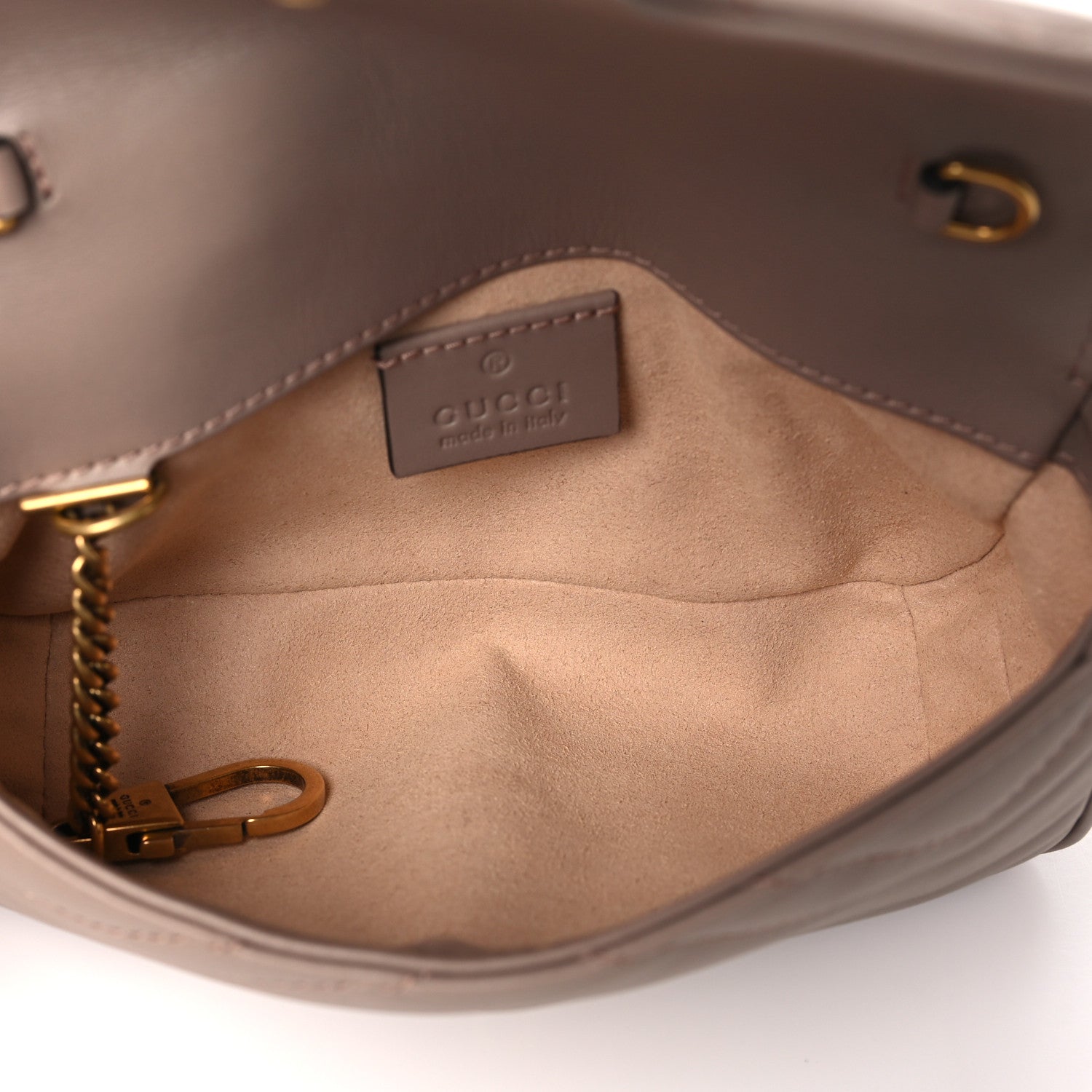 Gucci Calfskin Matelasse Super Mini GG Marmont Shoulder Bag Porcelain Rose 5 of 12