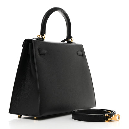 Hermes Epsom Kelly Sellier 25 Black 2 of 11