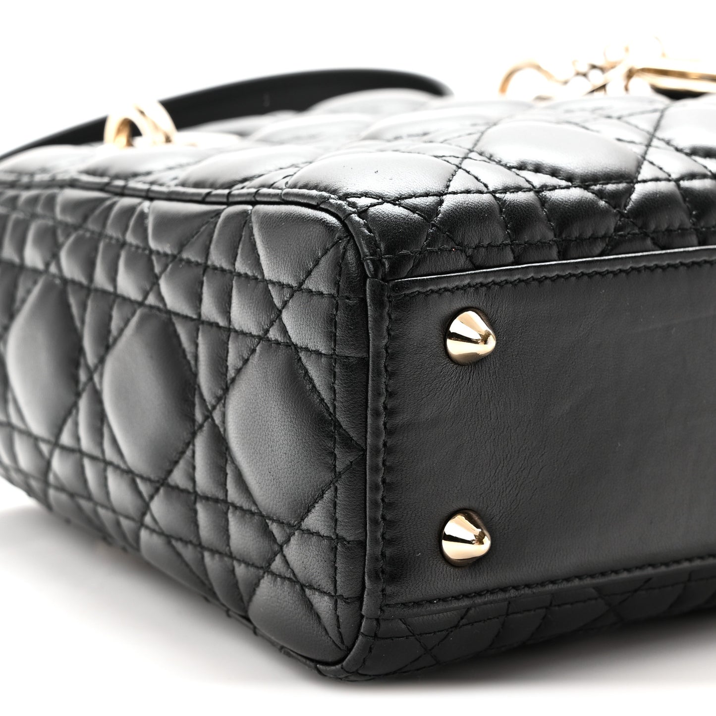 Lambskin Cannage Small Lucky Badges My Lady Dior Black