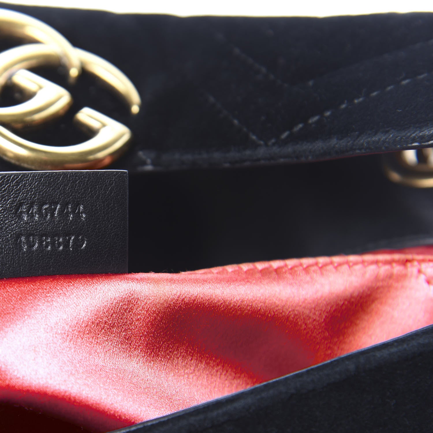 Gucci Velvet Matelasse Mini GG Marmont Shoulder Bag Black 7 of 10