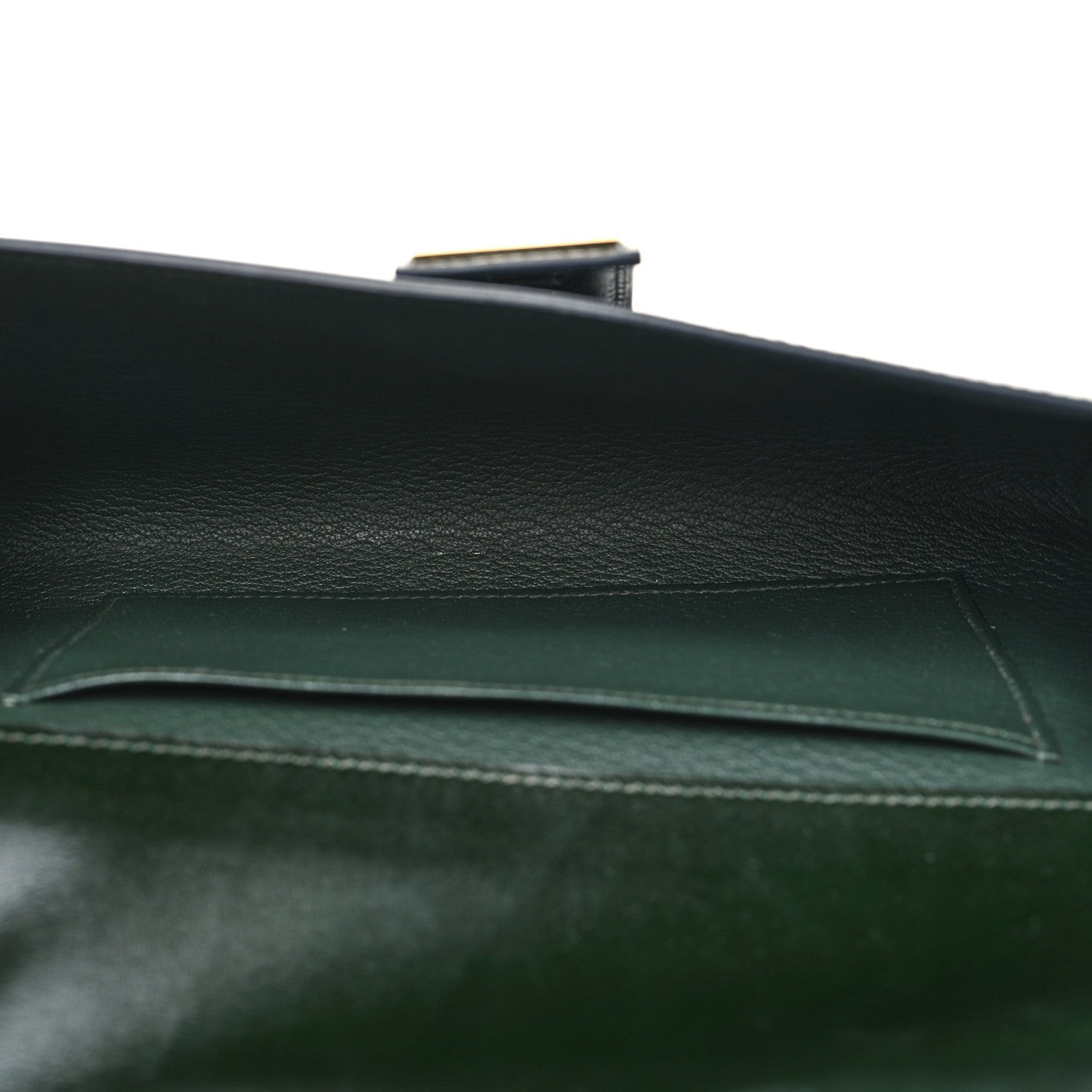 Hermes Tadelakt Medor 23 Clutch Vert Fonce 5 of 10
