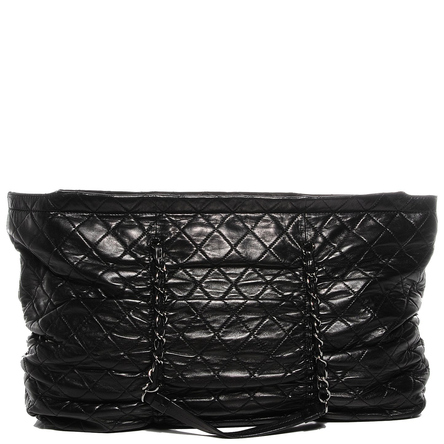 Lambskin East West Sharpei Shopping Tote Black