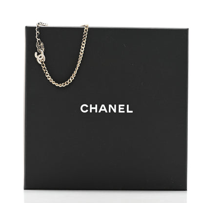 Chanel Metal Calfskin Crystal Double CC Short Necklace Black Gold 6 of 6