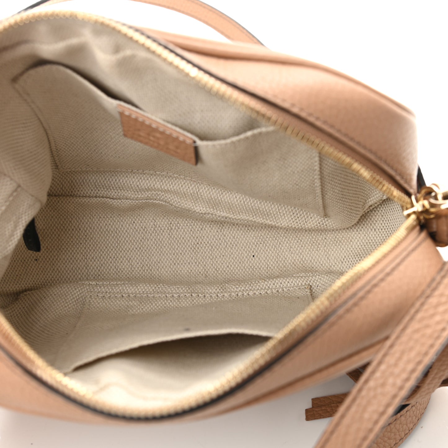 Pebbled Calfskin Small Soho Disco Bag Rose Beige