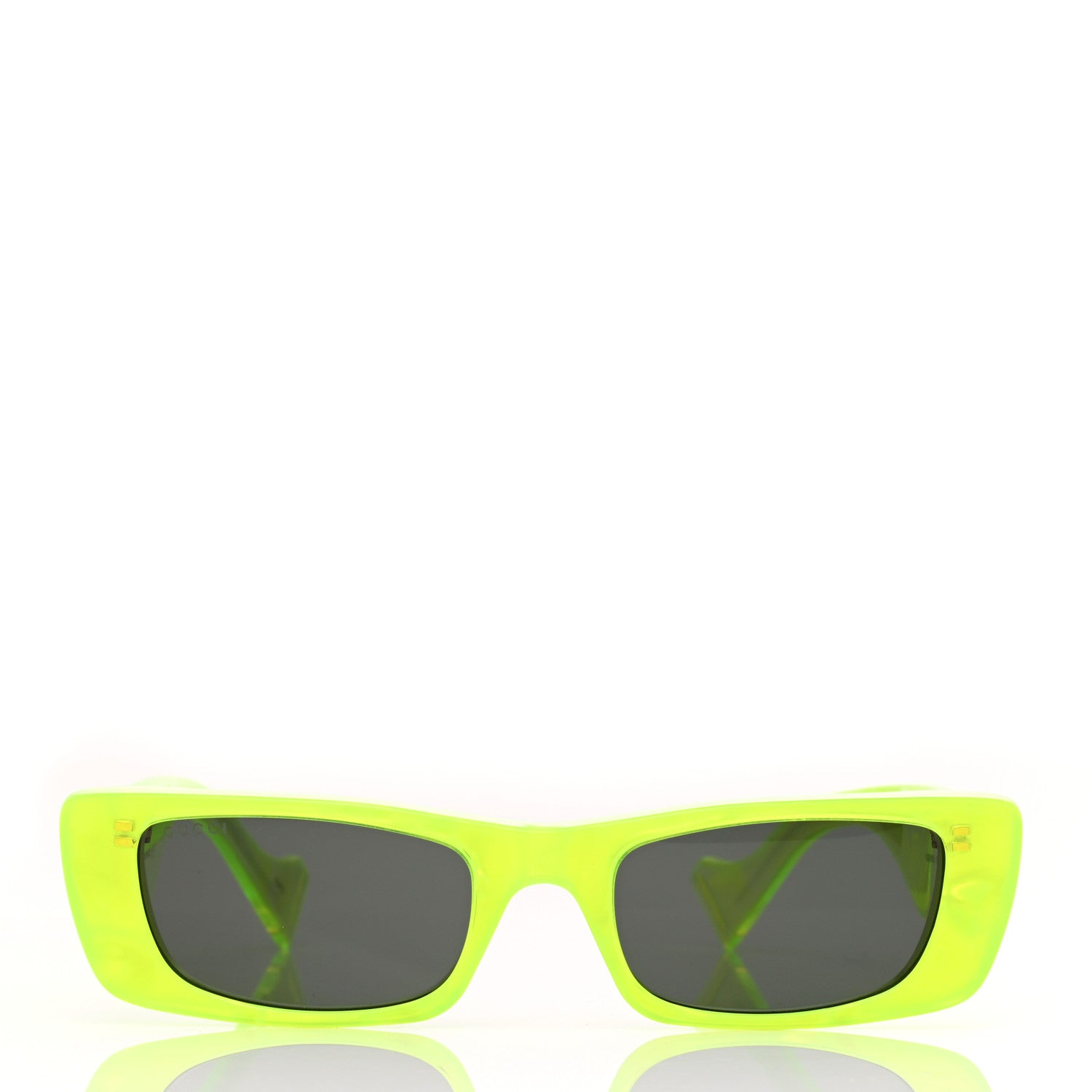 Gucci Acetate Rectangular Sunglasses GG0516S Fluorescent Yellow 2 of 7