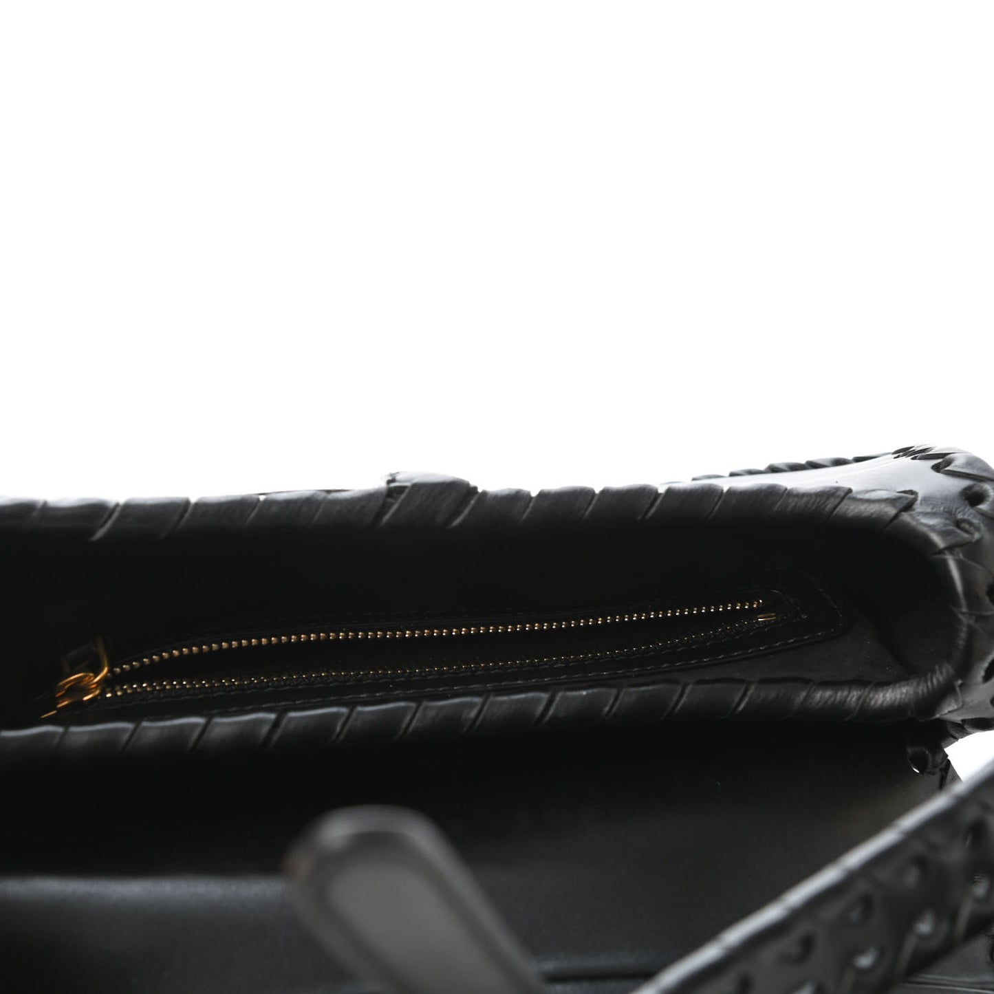 Calfskin Braided Saddle Bag Black