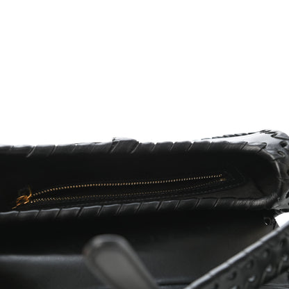 Christian Dior Calfskin Braided Saddle Bag Black 4 of 4