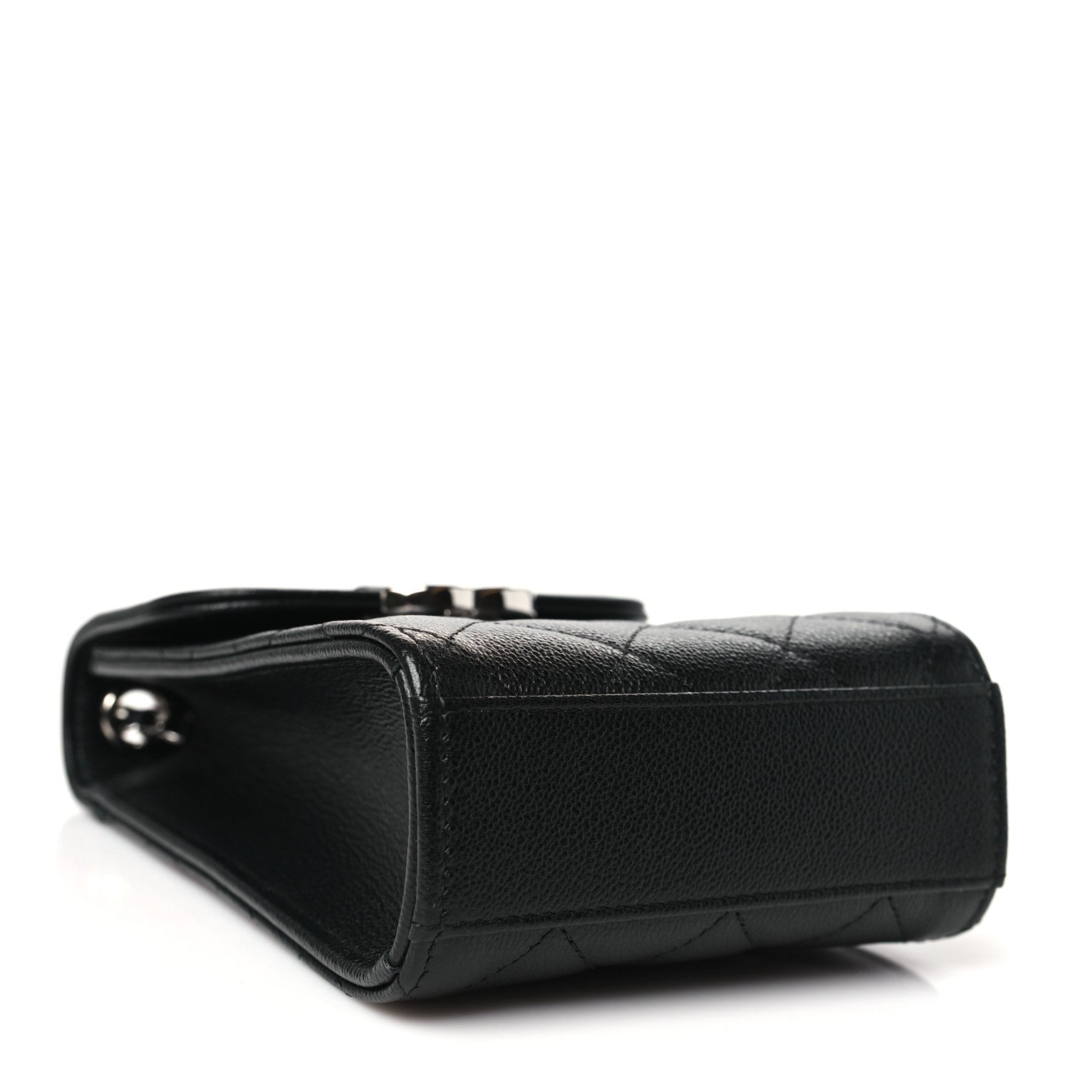 Chanel Grained Calfskin Quilted CC Box Clutch With Chain  Black 4 of 10