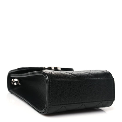 Chanel Grained Calfskin Quilted CC Box Clutch With Chain  Black 4 of 10