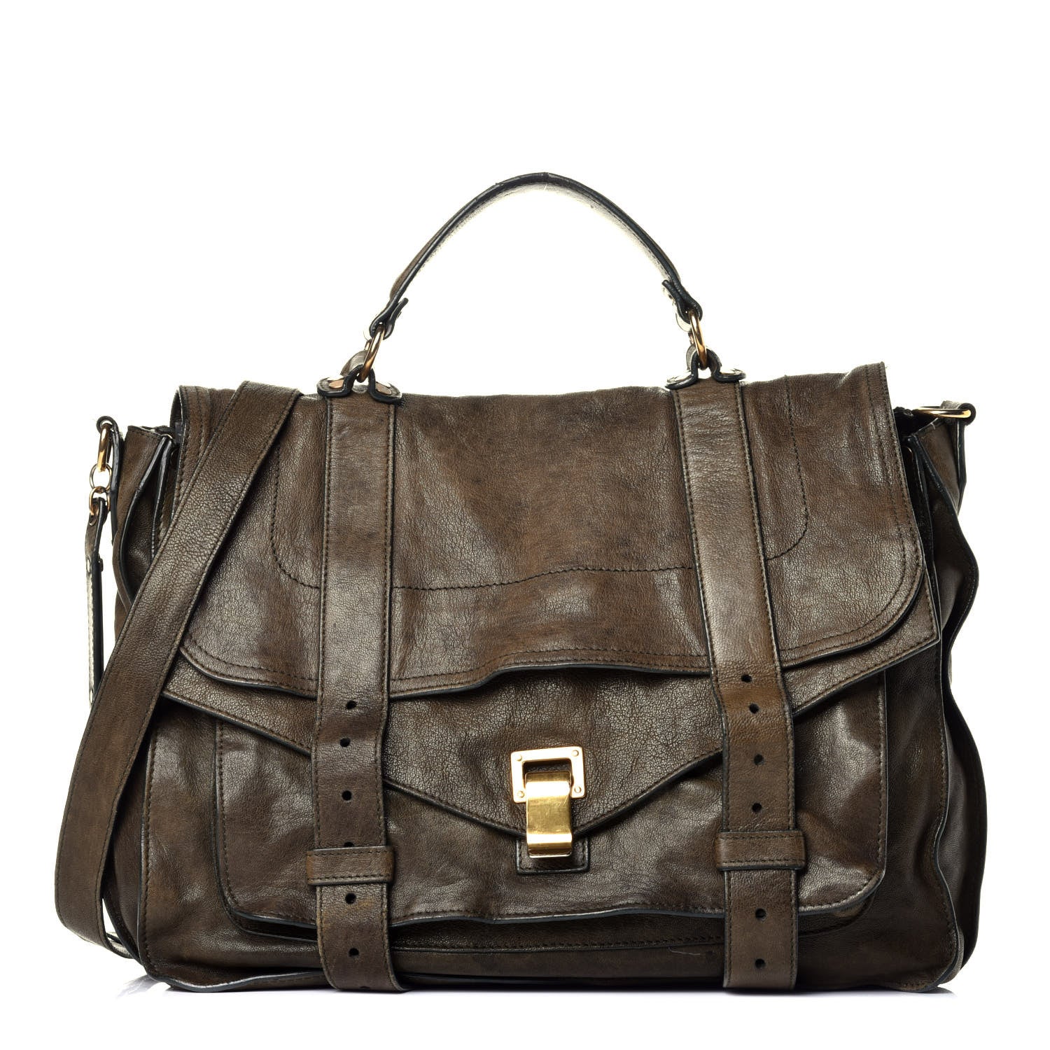 Proenza Schouler Lambskin PS1 Medium Satchel Military 1 of 8