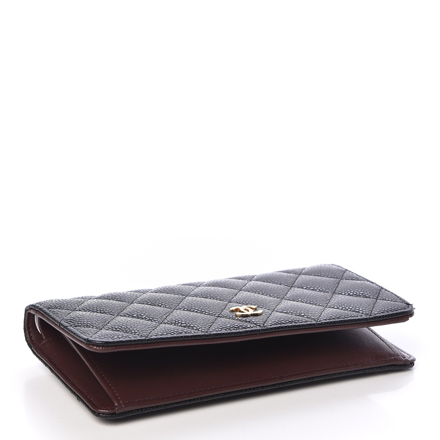 Caviar Quilted Yen Wallet Black