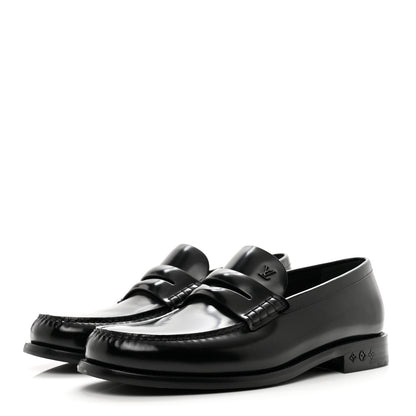 Louis Vuitton Glazed Calfskin Mens Louis Loafers 8.5 Black 3 of 8