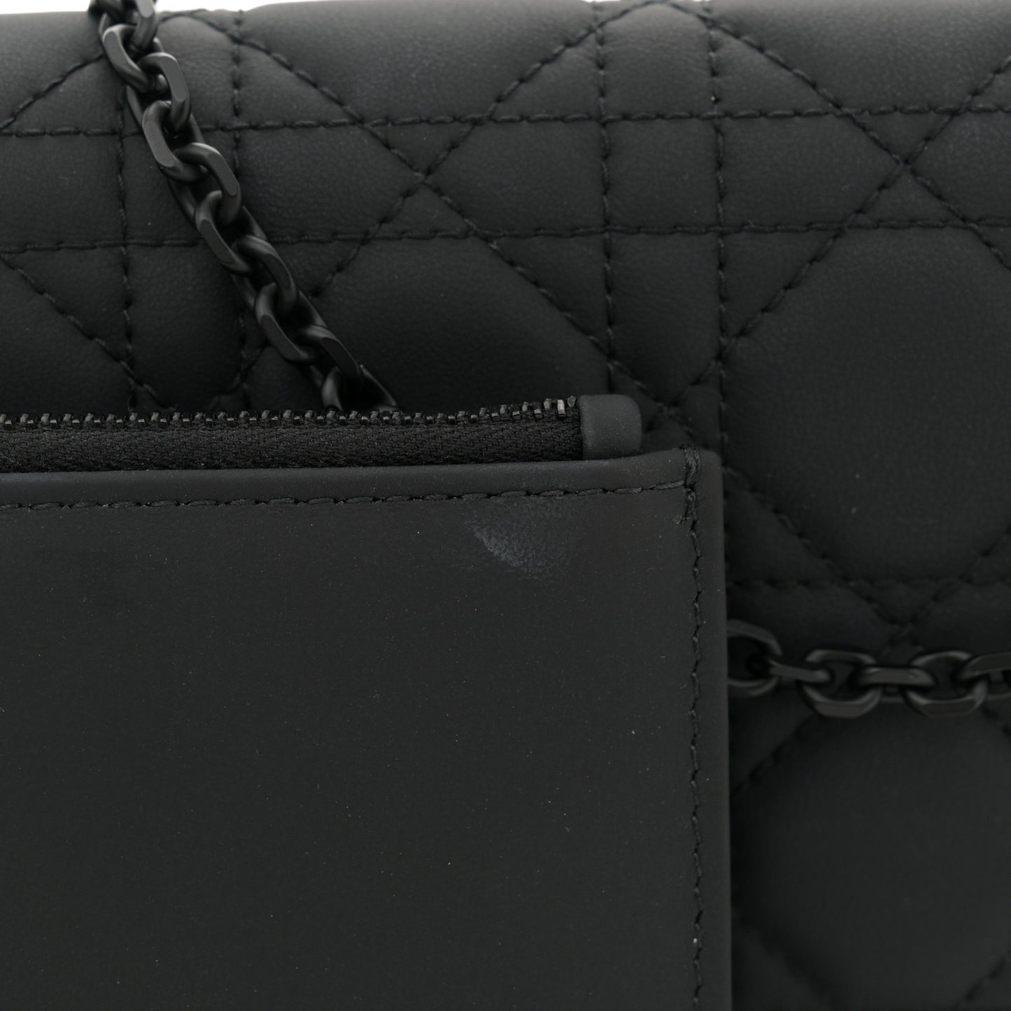 Ultra Matte Calfskin Cannage Lady Dior Clutch Black