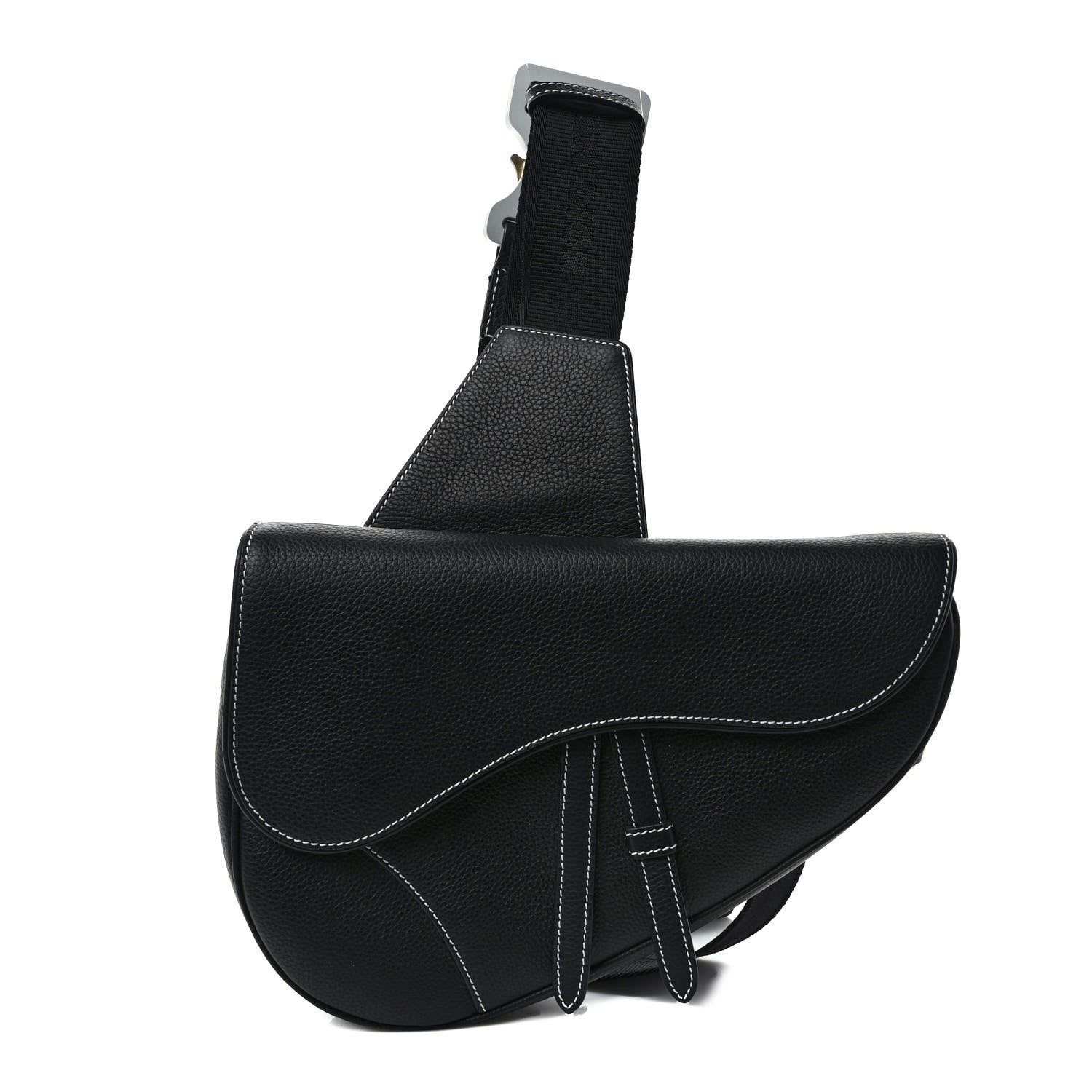 Christian Dior Calfskin Mens Saddle Bag Black 1 of 8