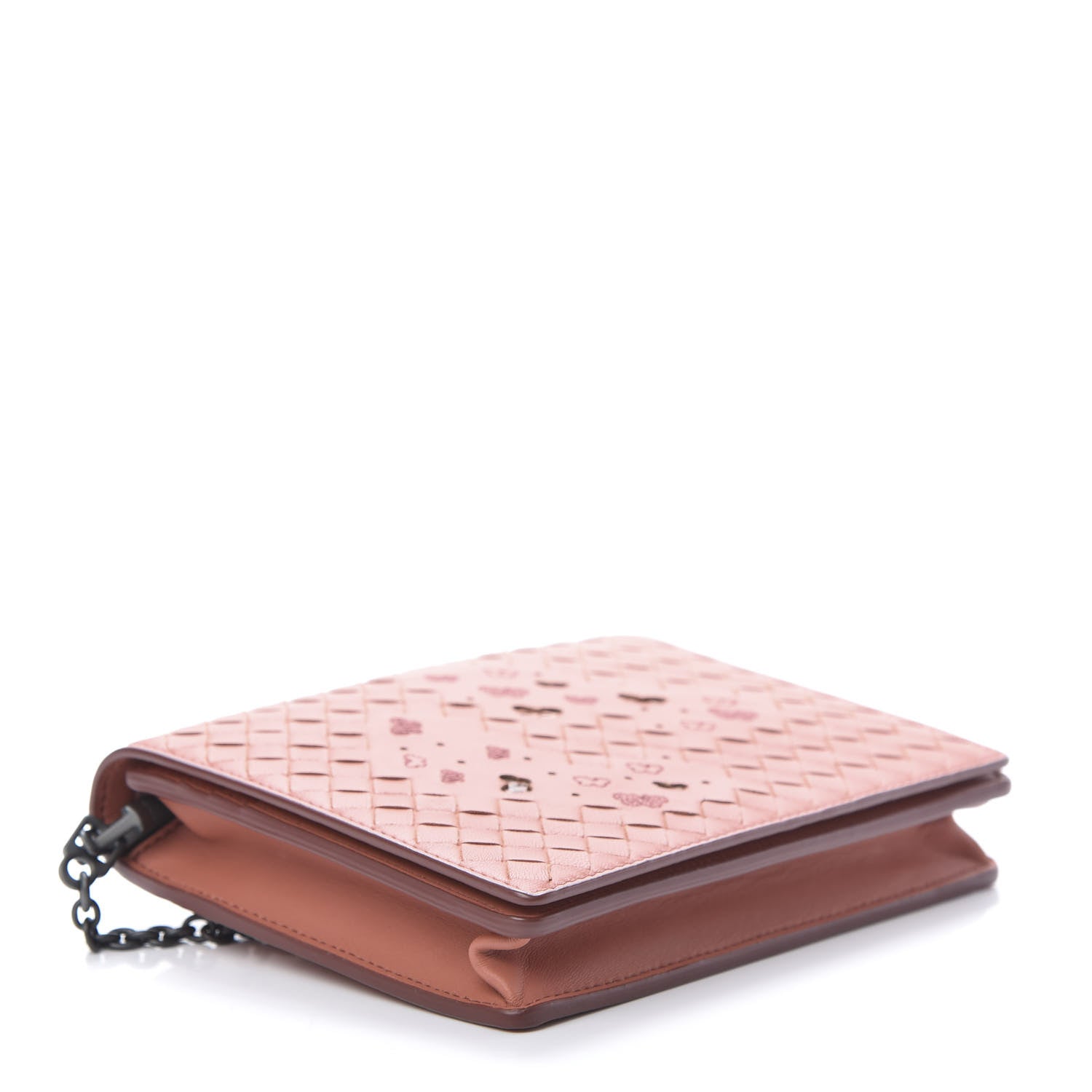 Bottega Veneta Nappa Ayers Intrecciato Butterfly Chain Wallet Corallo 4 of 11