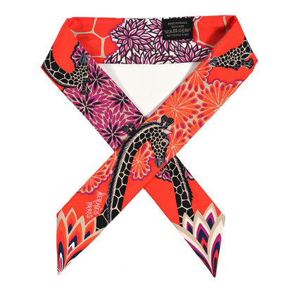 Hermes Silk The Three Graces Twilly Vermillion Fuchsia 1 of 4