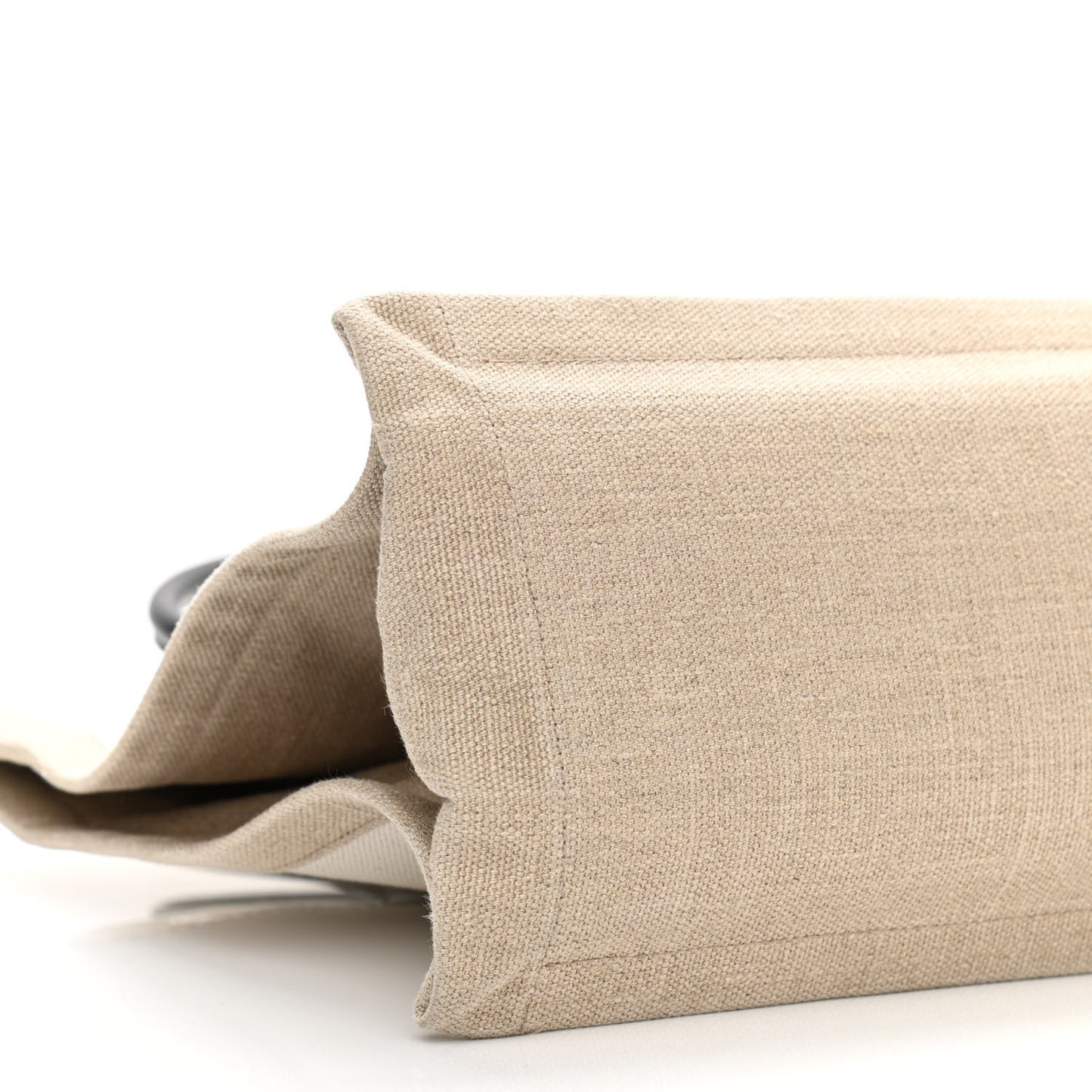 Linen Calfskin Small Rive Gauche Tote Greggio Natural
