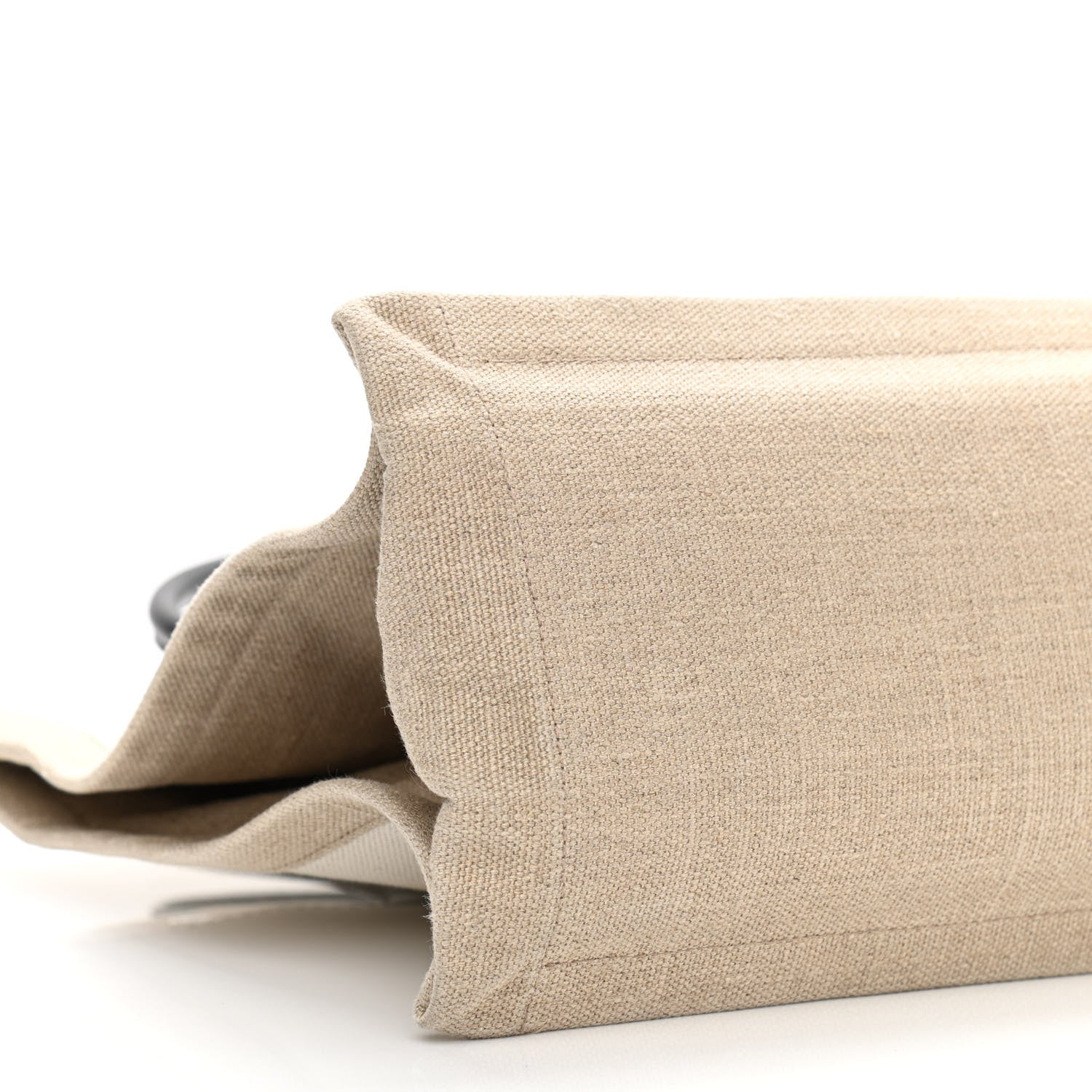Saint Laurent Linen Calfskin Small Rive Gauche Tote Greggio Natural 9 of 10
