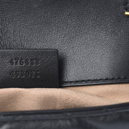 Gucci Calfskin Matelasse Super Mini GG Marmont Shoulder Bag Black 7 of 11