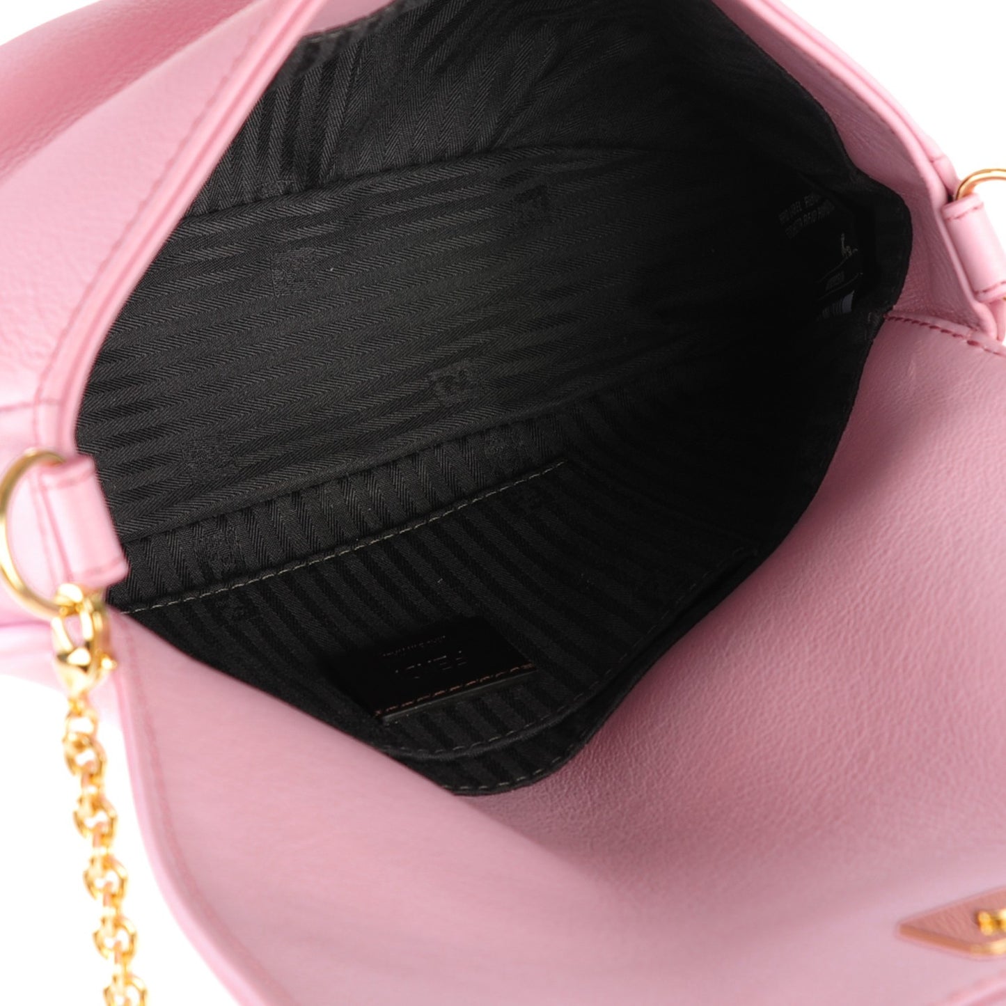 Vitello Flamingo Enamel Fendista Pouchette Crossbody Lavanda