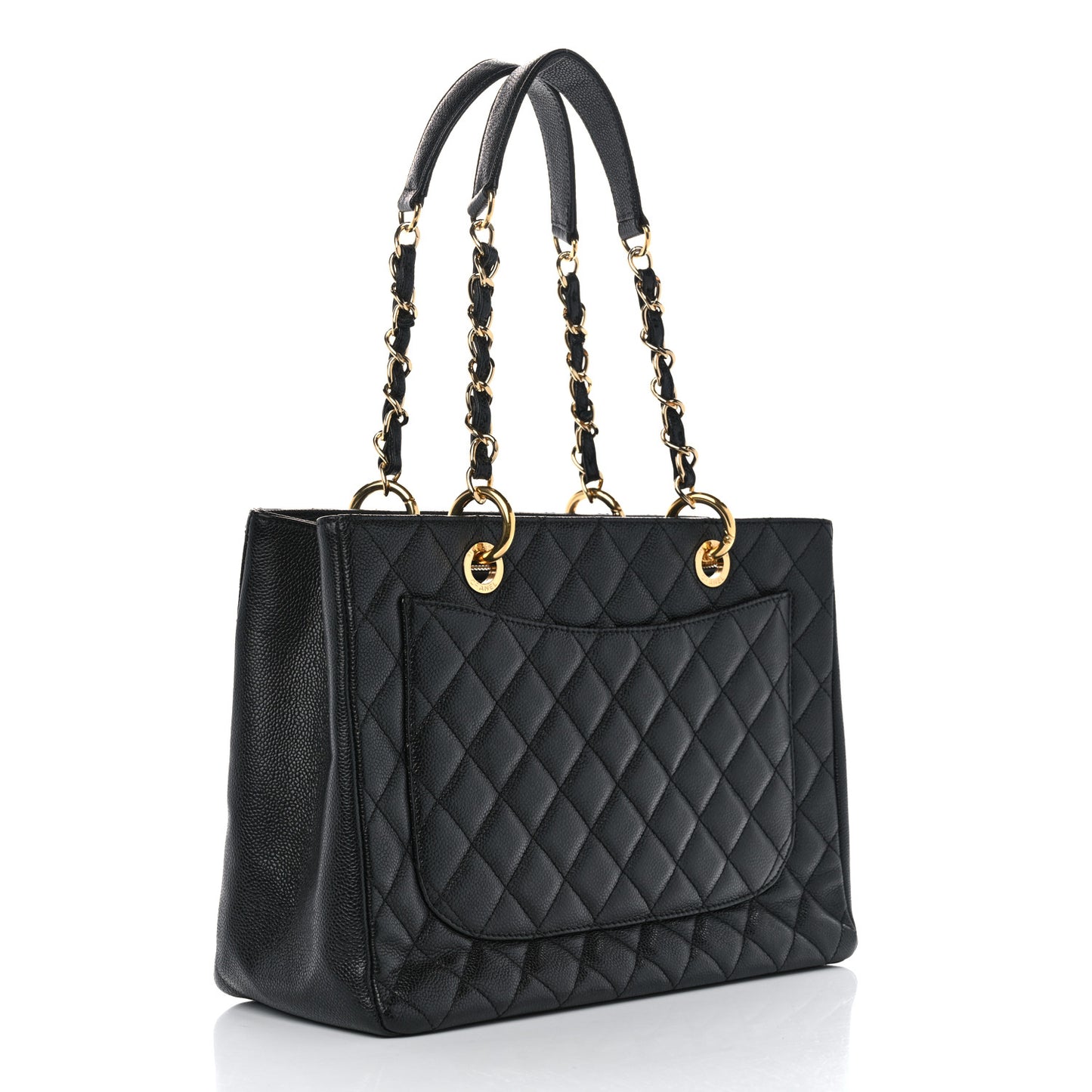 Caviar Quilted Grand Shopping Tote GST Black
