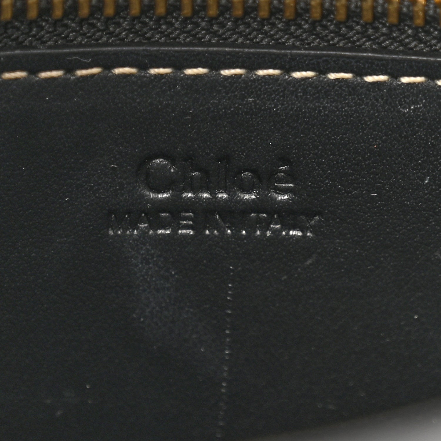 Chloe Felt Calfskin Small Woody Ribbon Tote With Strap Cashmere Grey 6 of 13