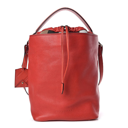 Burberry Grainy Calfskin Medium Ashby Hobo Cadmium Red 1 of 10