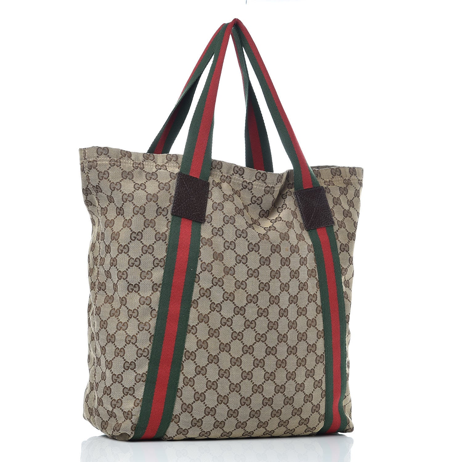 Gucci GG Monogram Medium Web Handle Vertical Tote Dark Brown 3 of 14