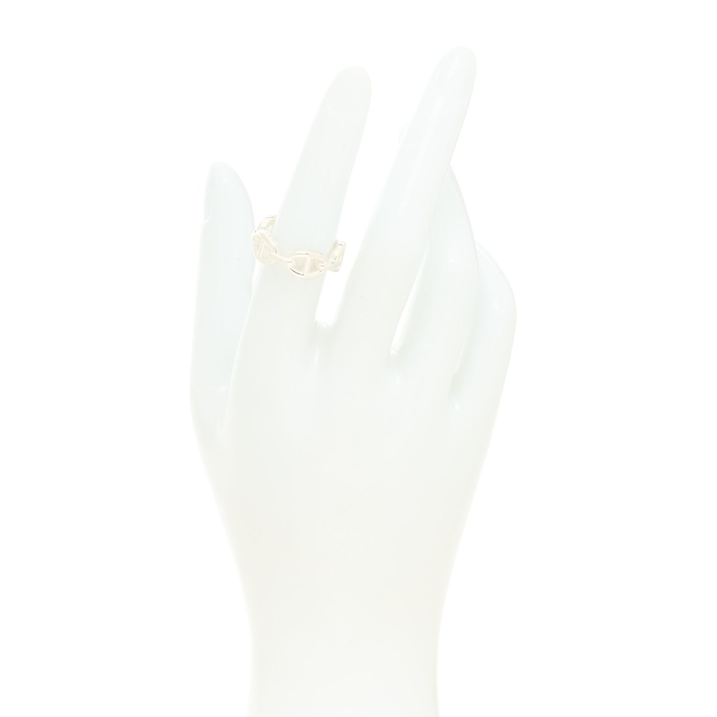 Sterling Silver PM Chaine d'Ancre Enchainee Band Ring 53 6.25