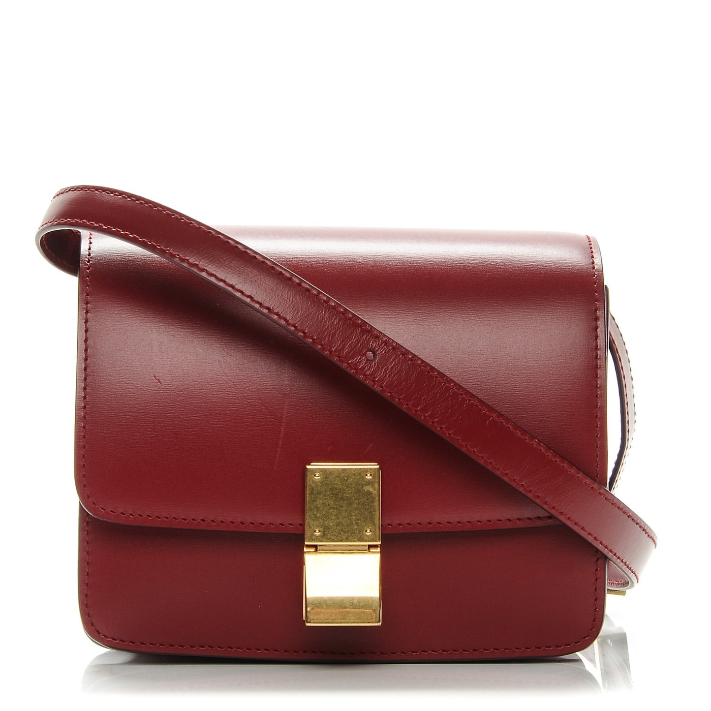Smooth Calfskin Small Classic Box Flap Bag Red
