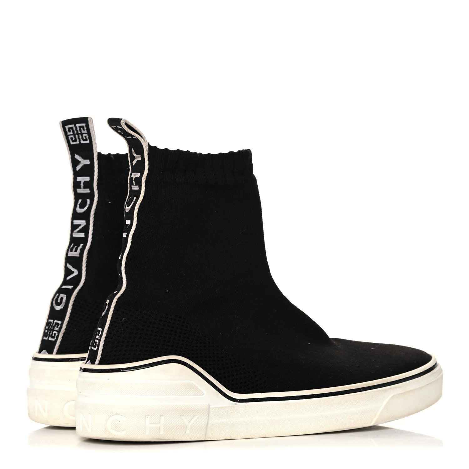 Givenchy Technical Canvas Knit Womens George V Sock Sneakers 41 Black 4 of 12