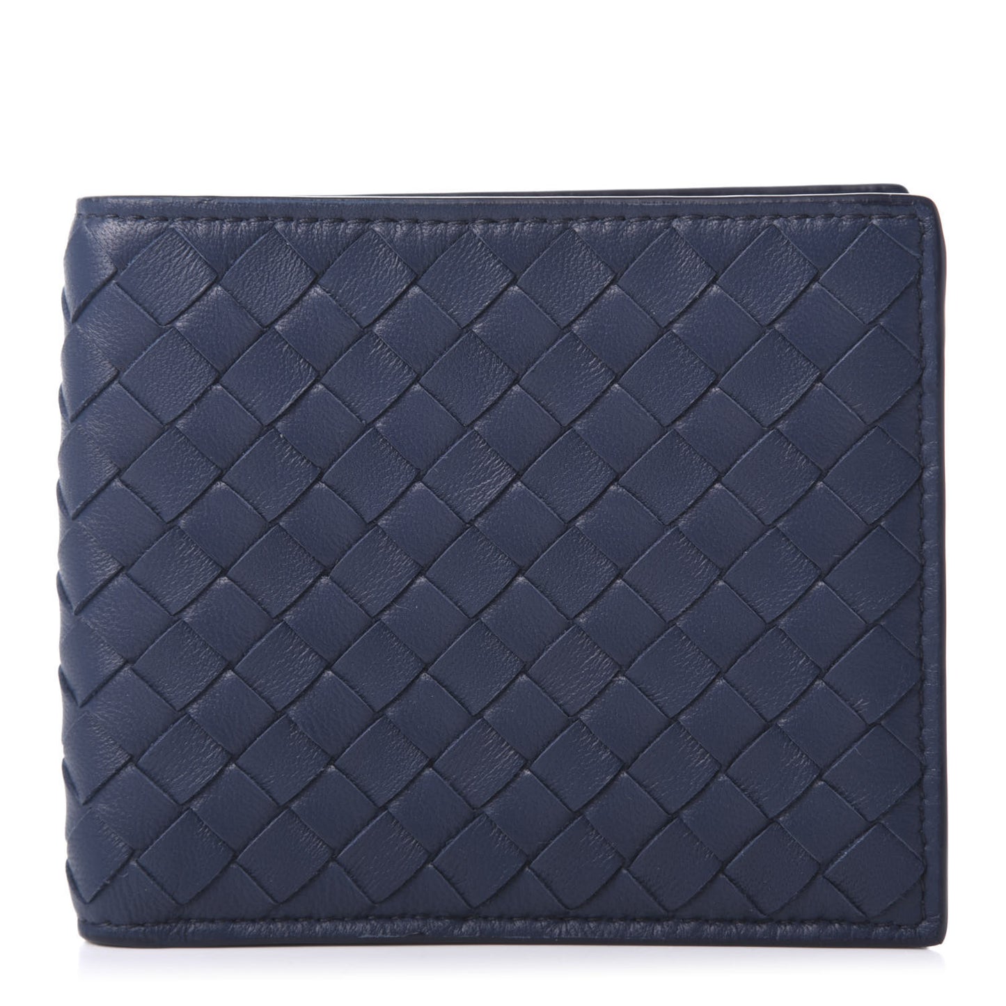 Nappa Intrecciato Bi-Fold Wallet Denim