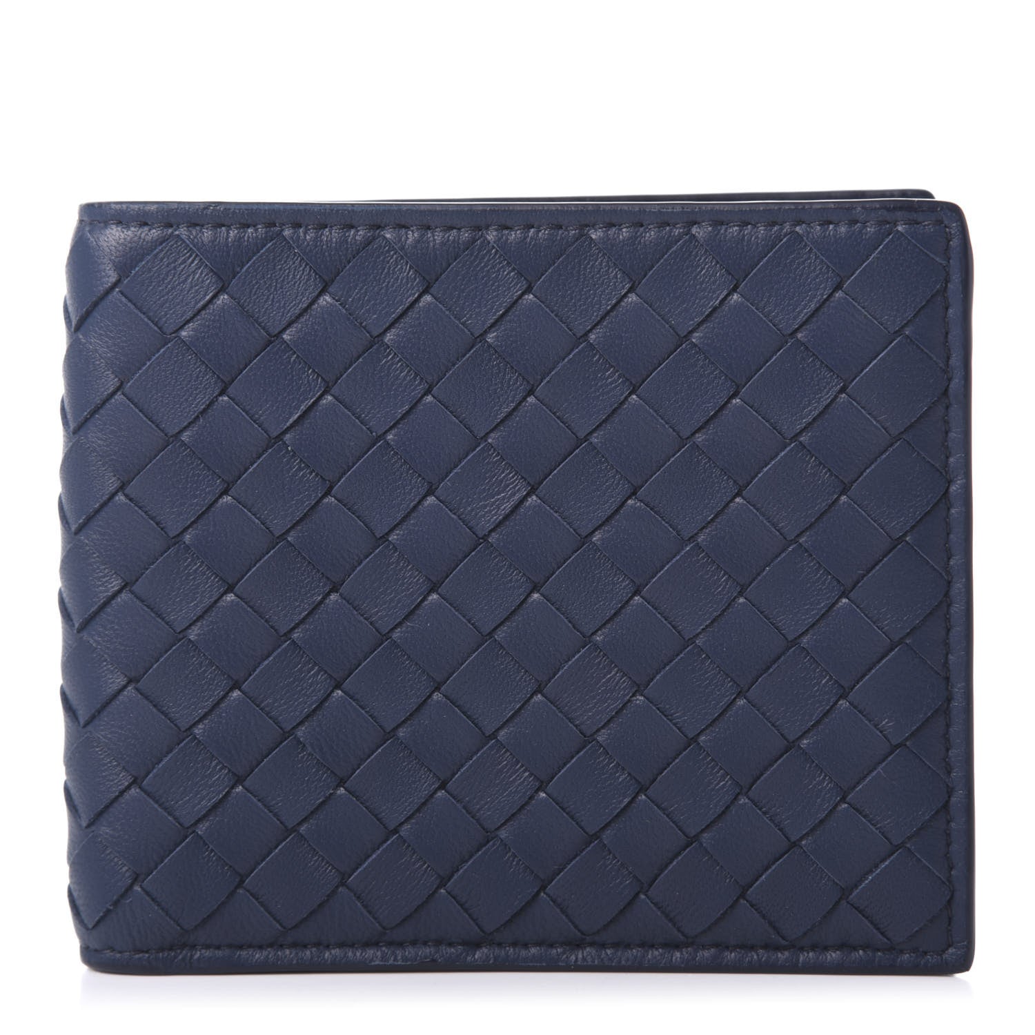Bottega Veneta Nappa Intrecciato Bi-Fold Wallet Denim 1 of 8