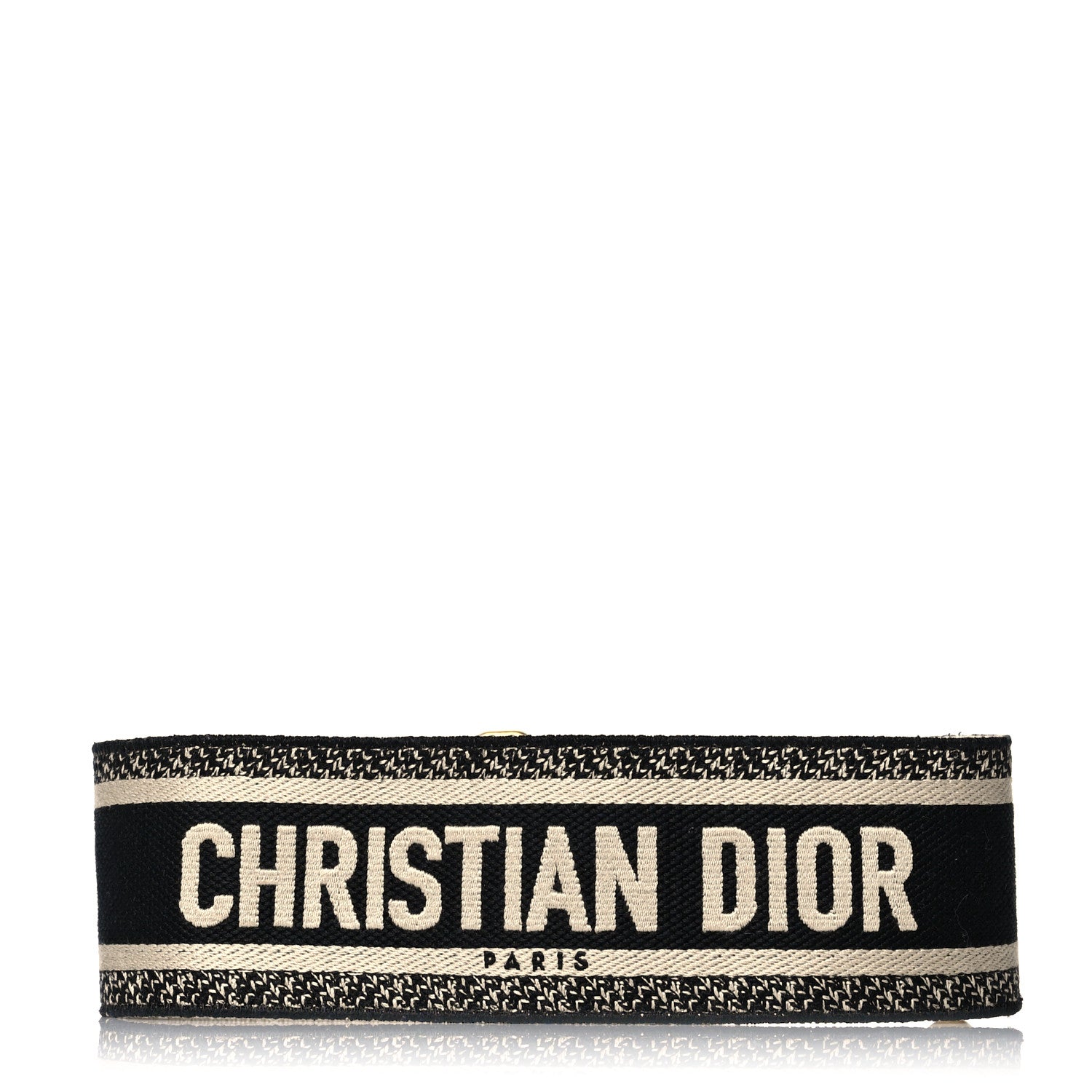 Christian Dior Canvas Embroidered Shoulder Strap Black 1 of 4