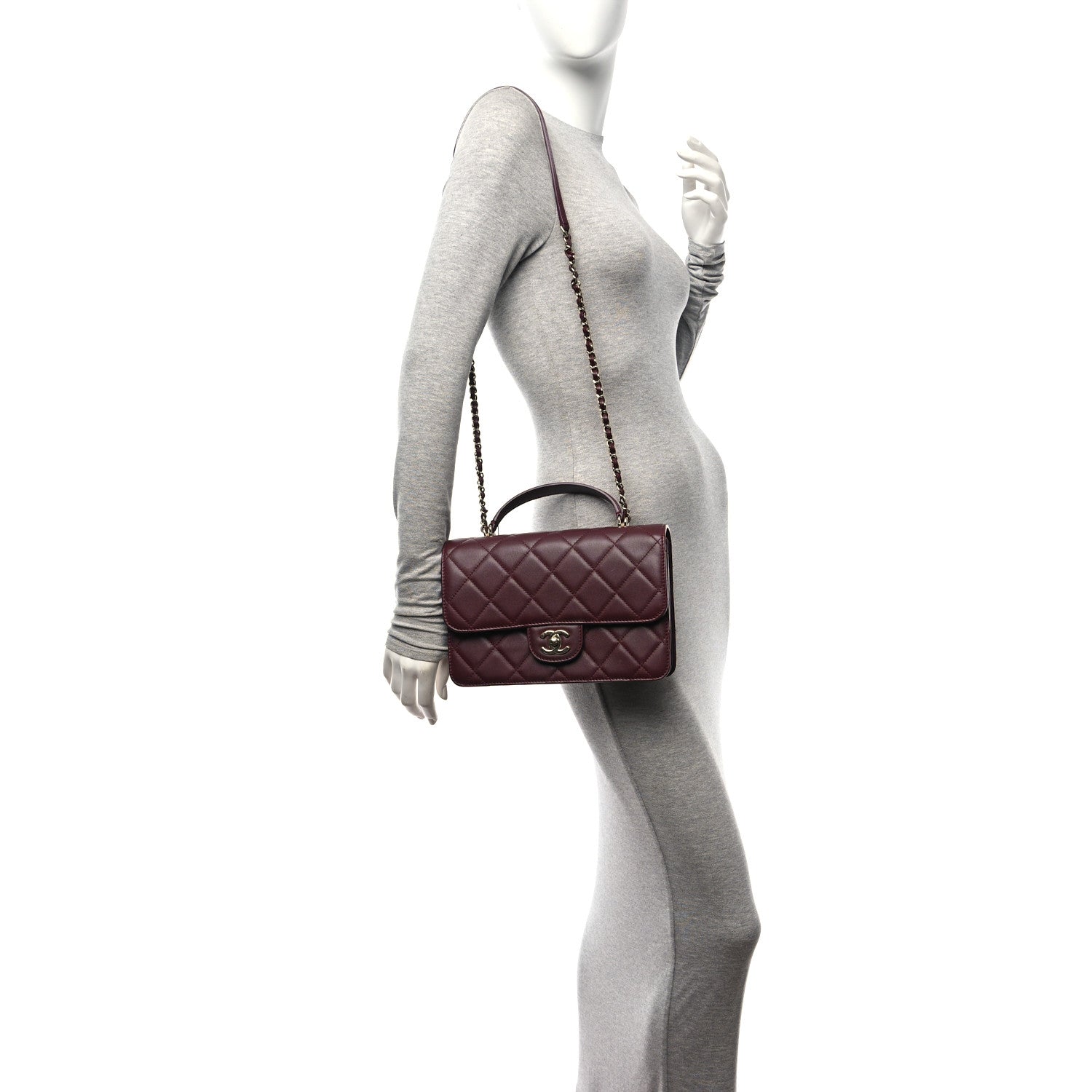 Chanel Calfskin Quilted Coco Lady Flap Burgundy 2 of 12