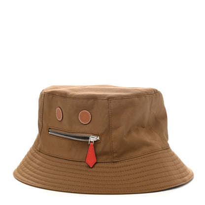 Hermes Gabardine Cotton Swift Bob Elvis Robot Bucket Hat 59 Brun Sepia Gold Capucine 3 of 9