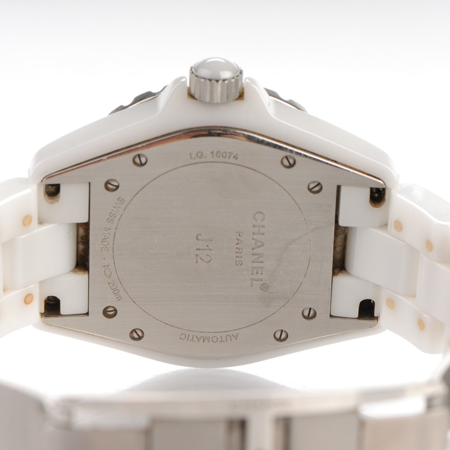 Stainless Steel Ceramic Diamond Pave Bezel 38mm J12 Automatic Watch White