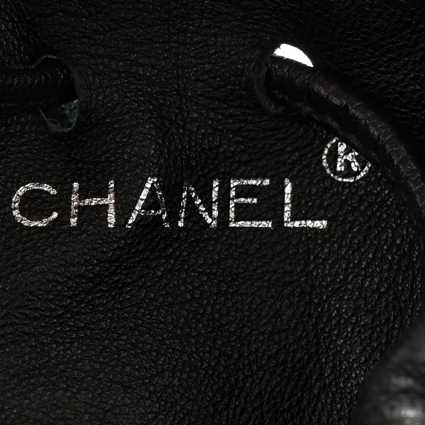 Lambskin Drawstring Bag Black