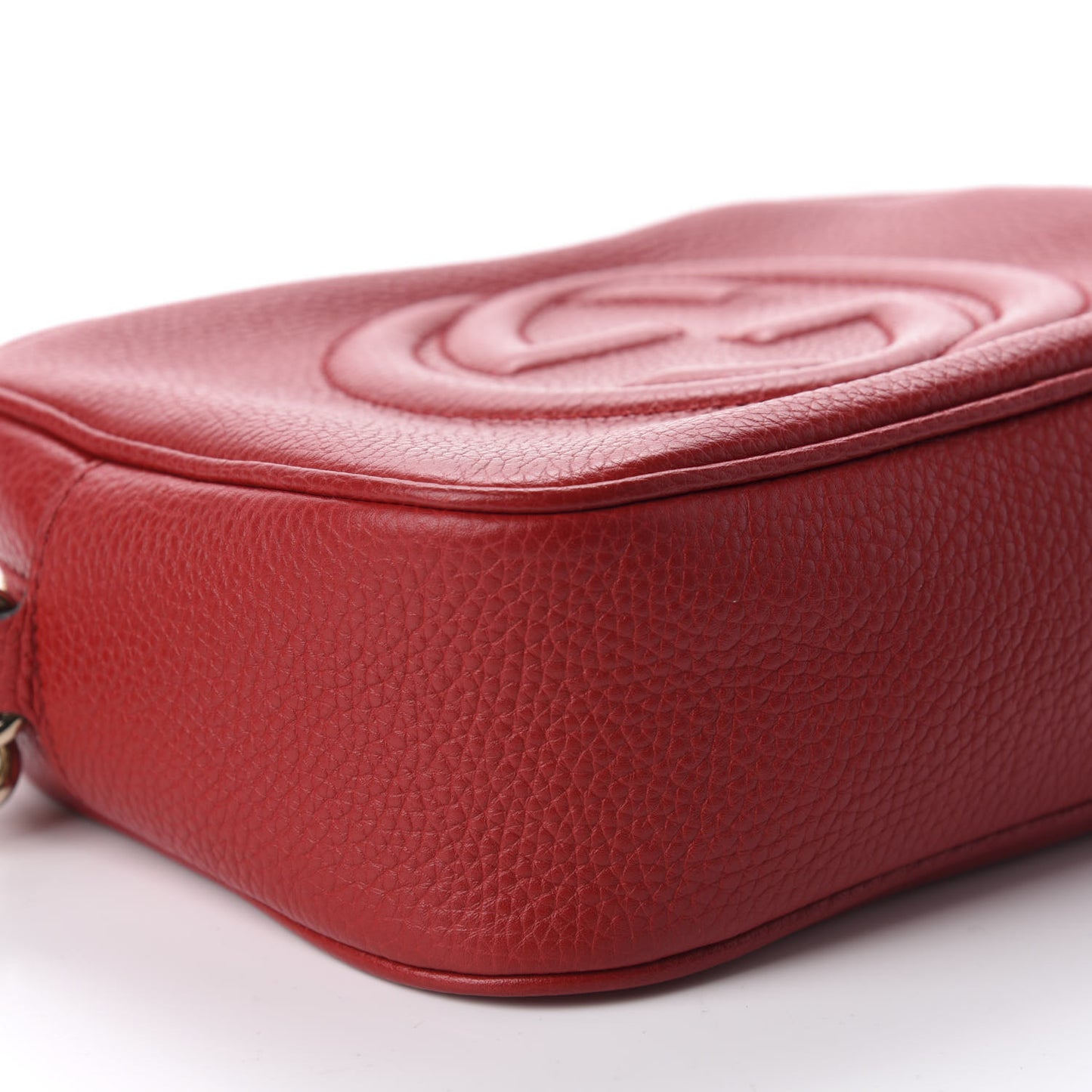 Pebbled Calfskin Small Soho Disco Bag Vibrant Red