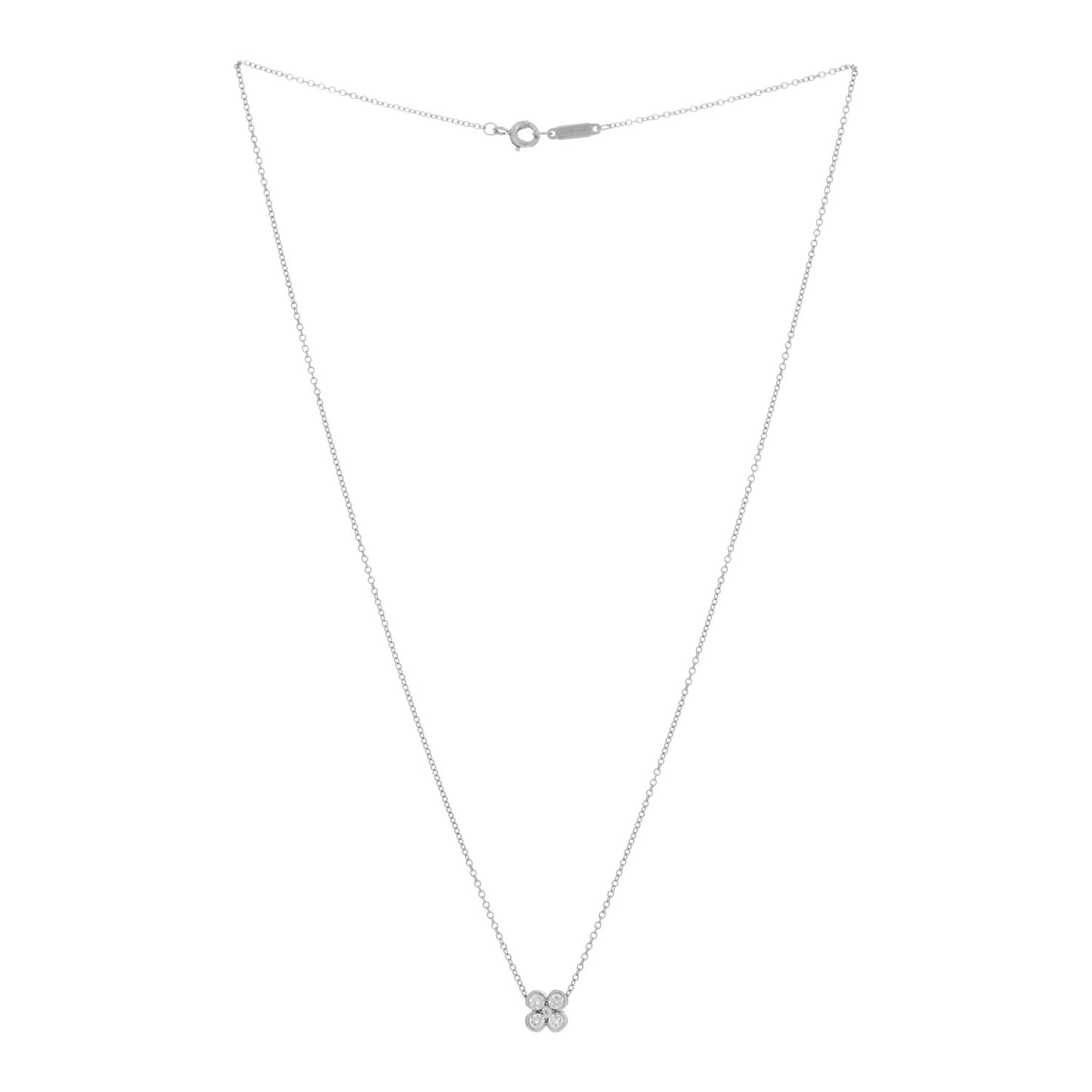 Platinum Diamond .22ctw Flower Pendant Necklace