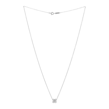 Tiffany Platinum Diamond .22ctw Flower Pendant Necklace 2 of 3