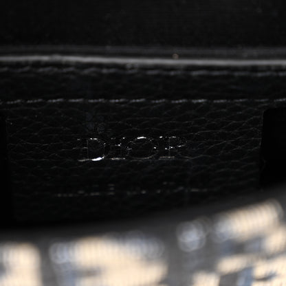 Christian Dior Oblique Grained Calfskin Vertical Saddle Pouch With Strap Beige Black 6 of 11