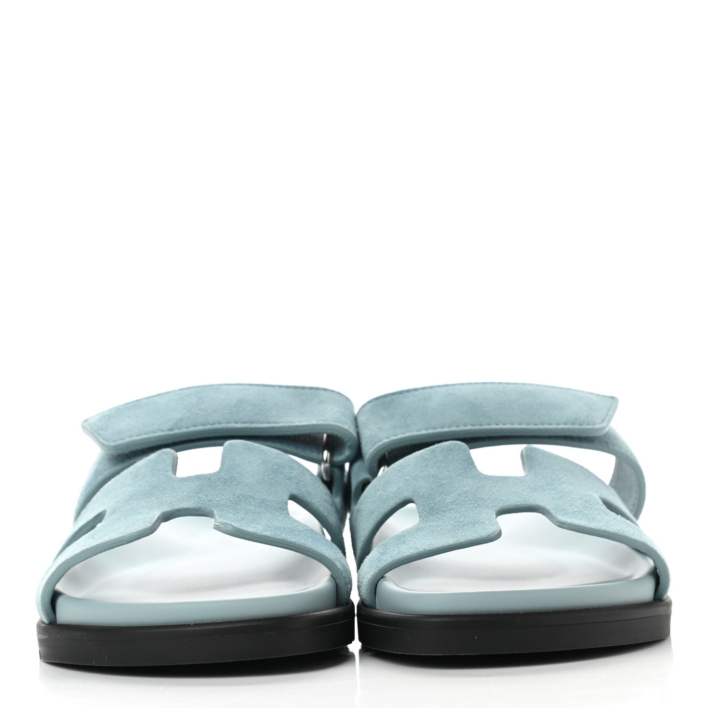 Suede Goatskin Womens Chypre Sandals 35.5 Vert d'Eau