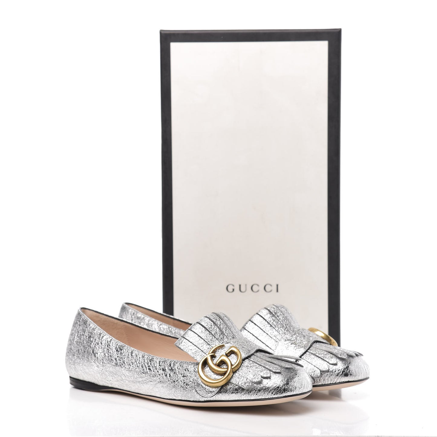 Galassia GG Marmont Fringe Flats 37 Argento