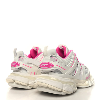 Balenciaga Mesh Rubber Bi-Color Womens Track Sneakers 37 White Fluo Pink 4 of 9