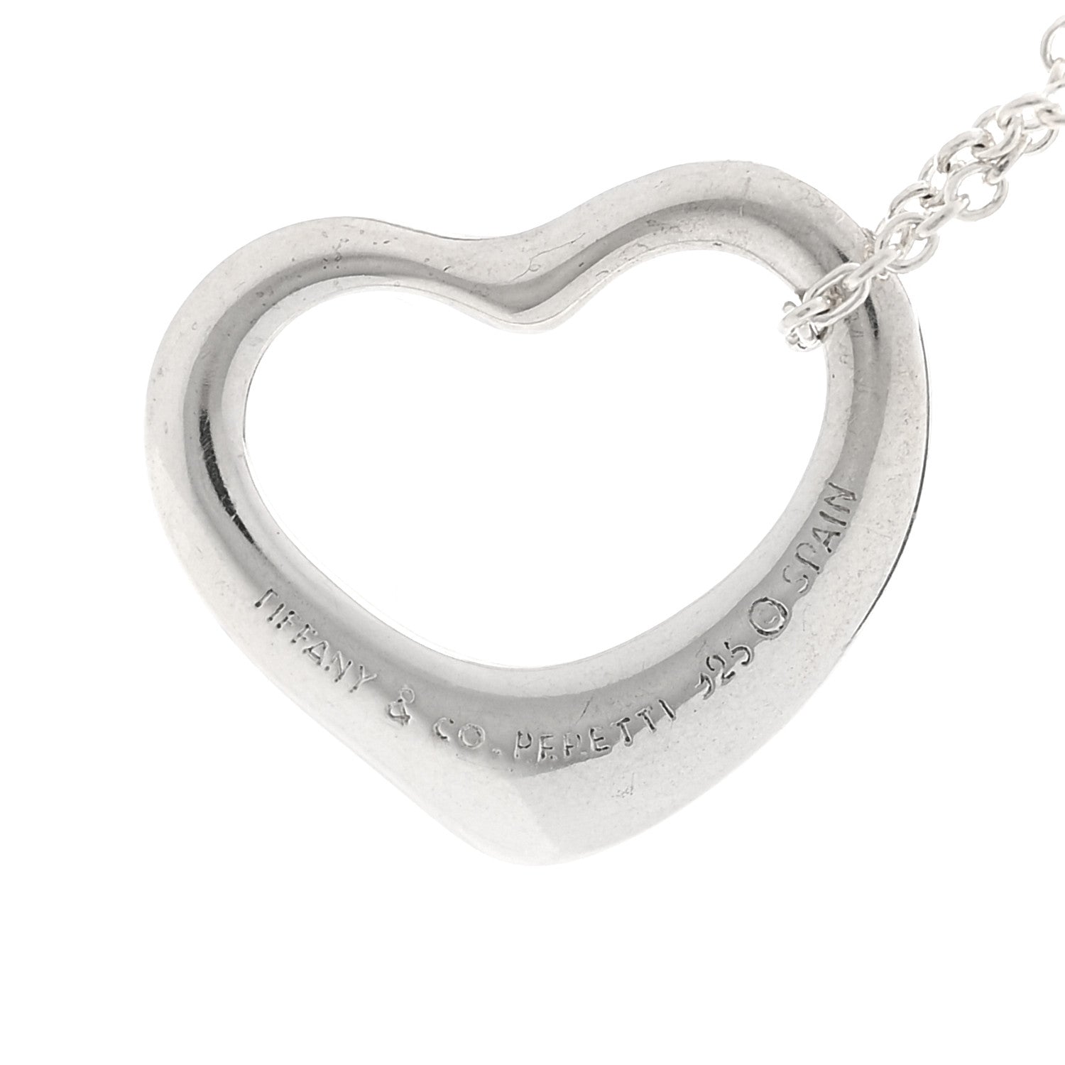 Tiffany Sterling Silver Elsa Peretti 14mm Open Heart Pendant