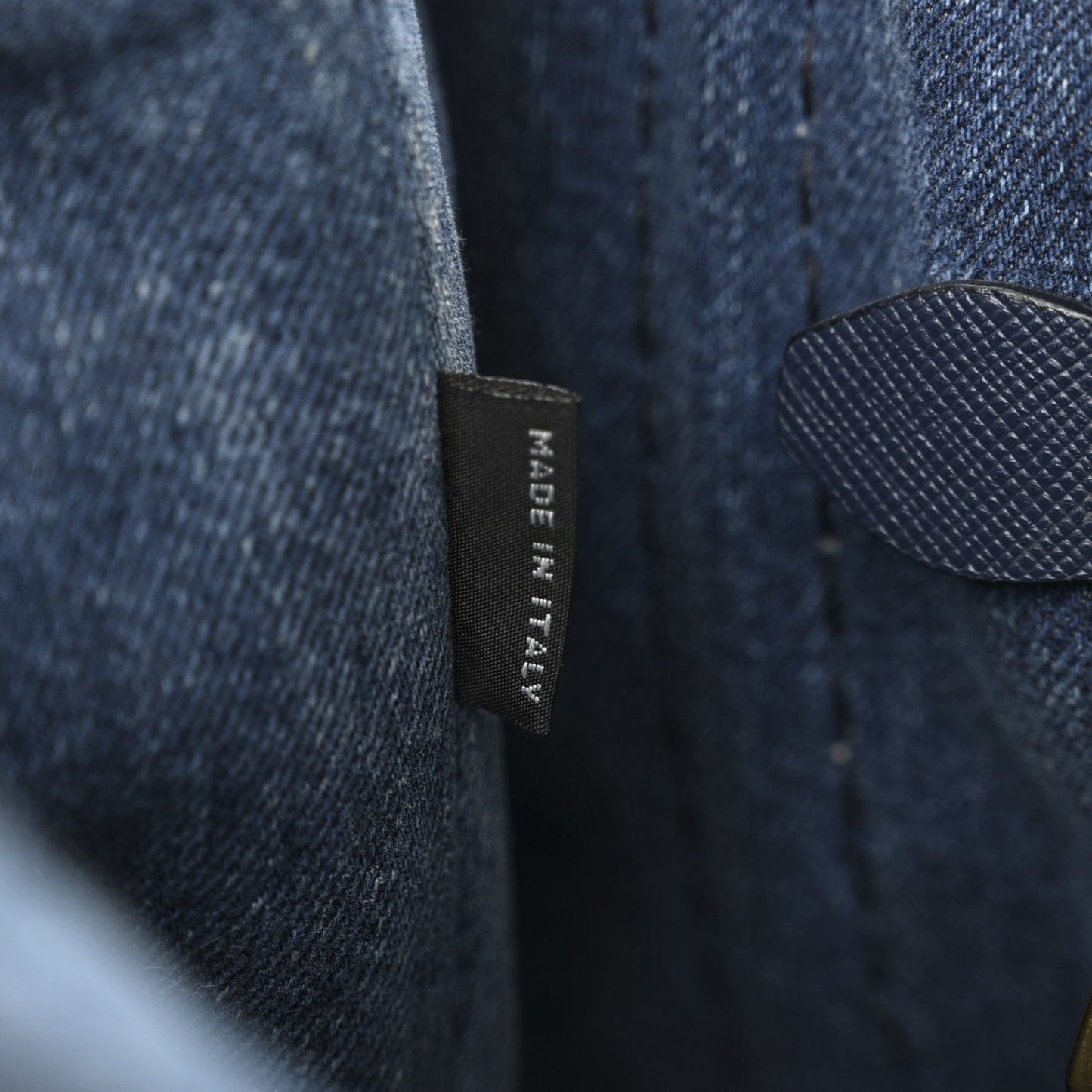 Denim Small Logo Tote Bleu