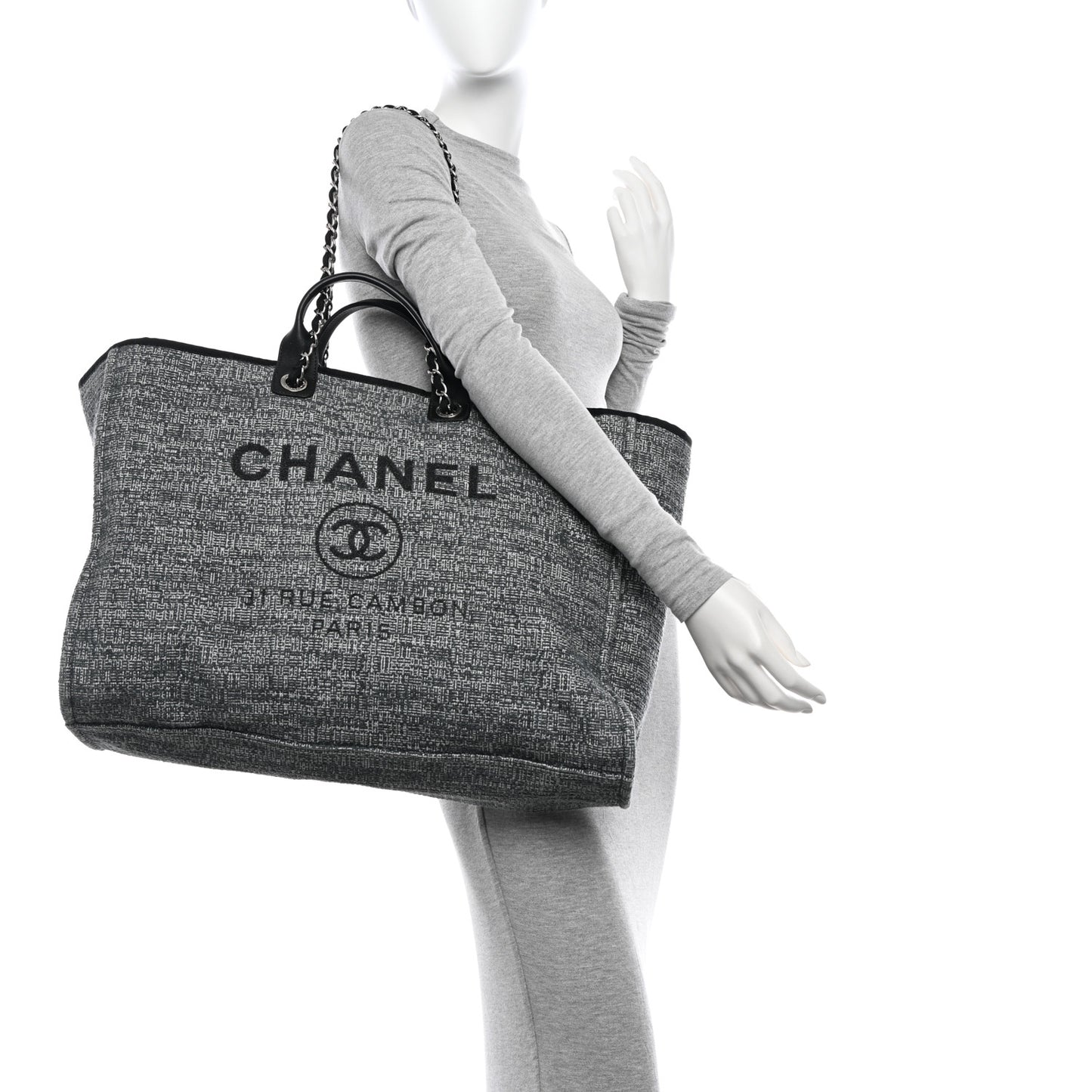 Mixed Fibers Extra Large Deauville Tote Charcoal