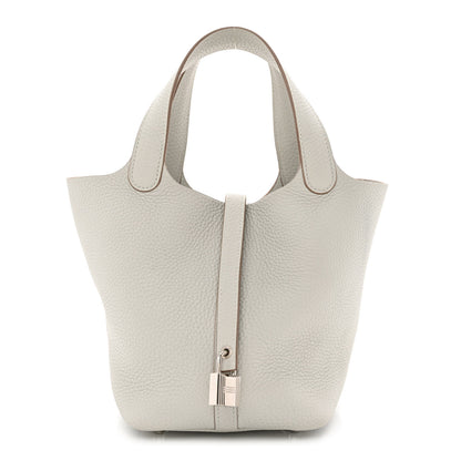 Hermes Taurillon Clemence Picotin Lock 18 PM Gris Perle 1 of 12